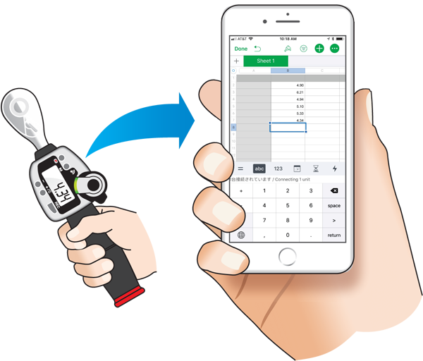 Wireless digital torque wrench and iPhone®